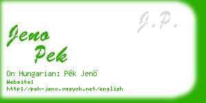 jeno pek business card
