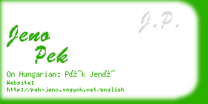 jeno pek business card